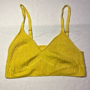 Wild Fable Yellow Ribbed Sweater Sleeveless Crop Top W/ Adjustable Strap Size XL